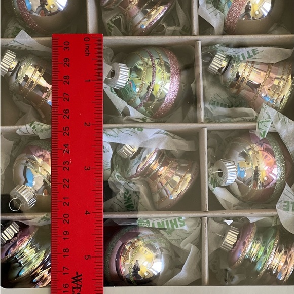 NIB Set of 36 Shiny Brite Pink/green silver Pastel Ornaments New 3 boxes of 12 - Picture 2 of 7